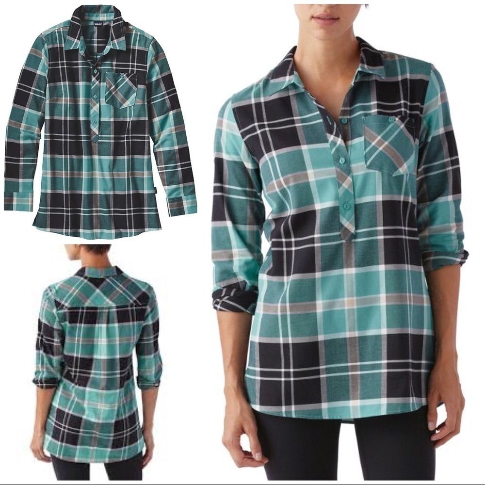 EUC Patagonia Featherstone Plaid Checker Tunic Top​​​​​​